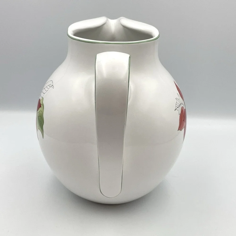 Vintage 1982‎ Block BERNARDA Portugal Poinsettia Watercolors Pitcher Christmas